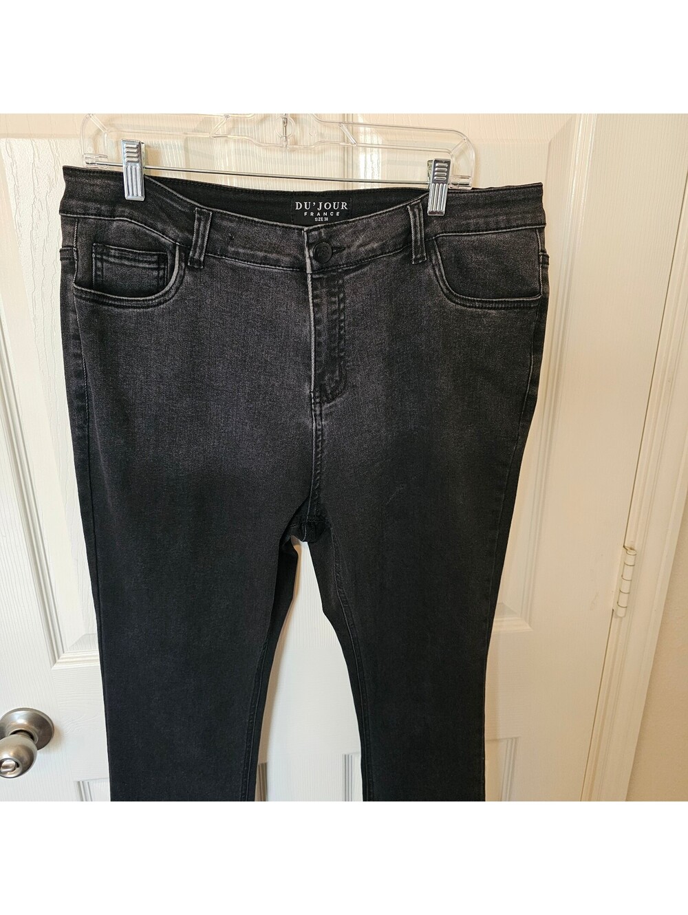 Du'Jour France Mens Streetwear Stacked Two-tone Black Jeans size 38 - Picture 2 of 8